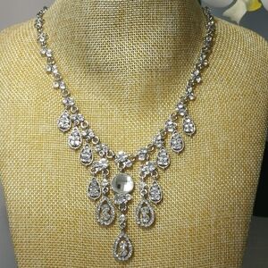 Vintage 80's crystal cascade necklace